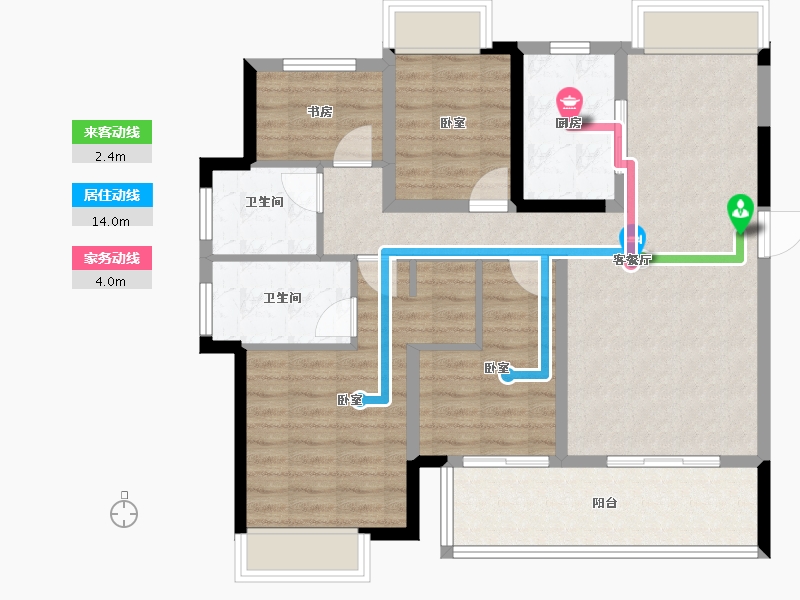 湖南省-株洲市-锦艺锦湘悦-95.14-户型库-动静线