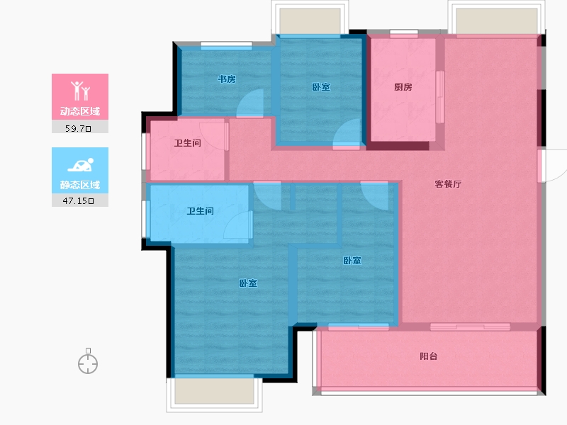 湖南省-株洲市-锦艺锦湘悦-95.14-户型库-动静分区