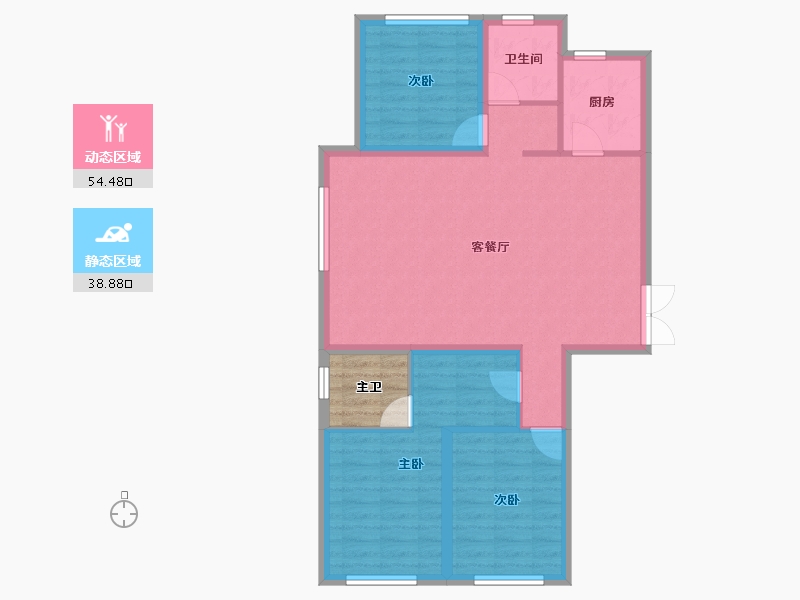 新疆维吾尔自治区-乌鲁木齐市-和瑞悦府-88.10-户型库-动静分区