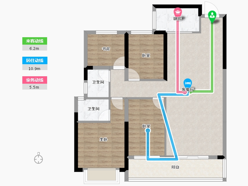 湖南省-株洲市-旭辉湘江汇-96.52-户型库-动静线