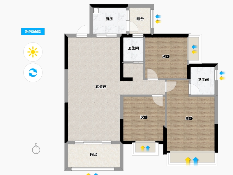 湖南省-永州市-森林壹品-92.80-户型库-采光通风