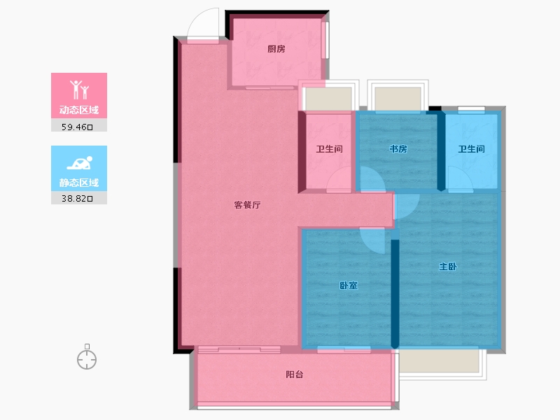 湖南省-株洲市-旭辉湘江汇-88.24-户型库-动静分区