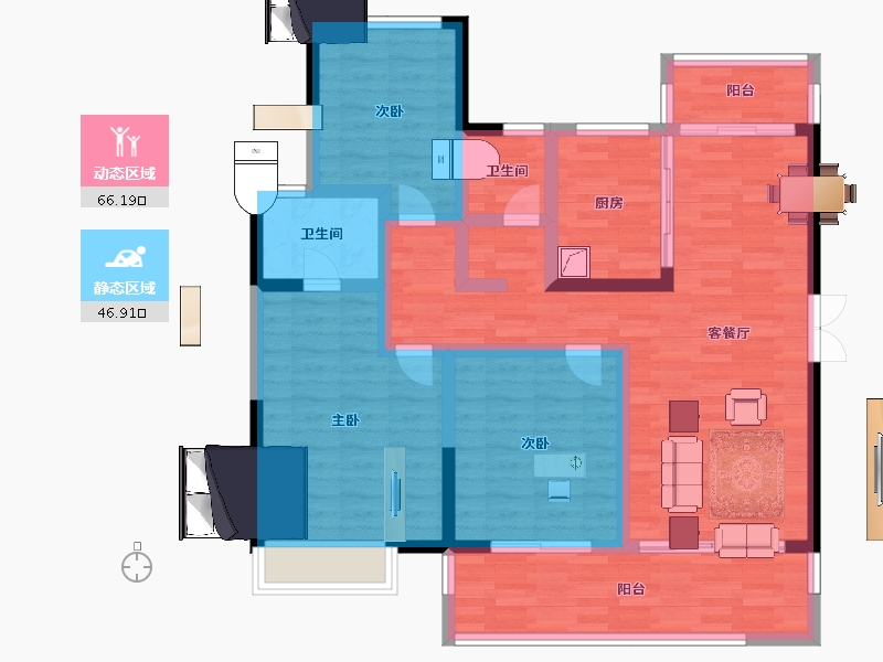 江苏省-淮安市-新城睿园-98.72-户型库-动静分区