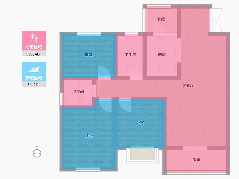 贵州省-黔西南布依族苗族自治州-富康国际生态城-76.97-户型库-动静分区