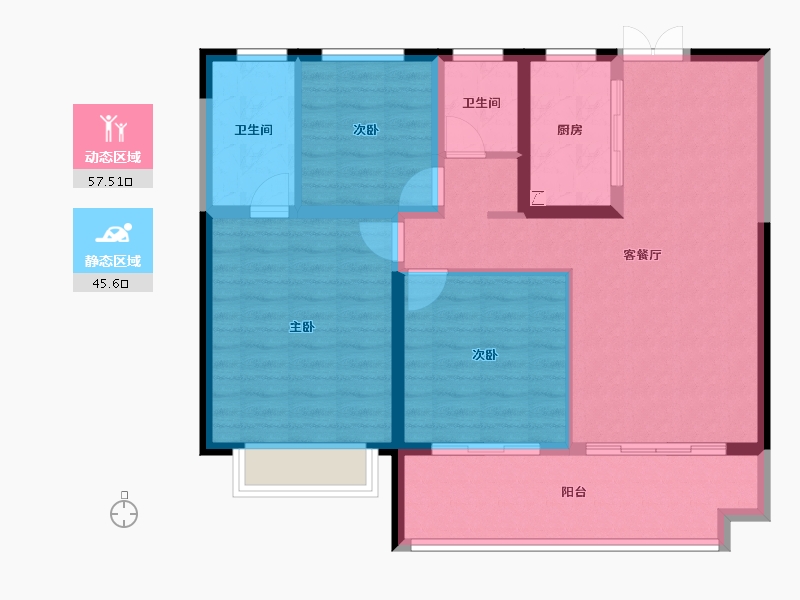 安徽省-安庆市-万达广场天空之城-92.28-户型库-动静分区