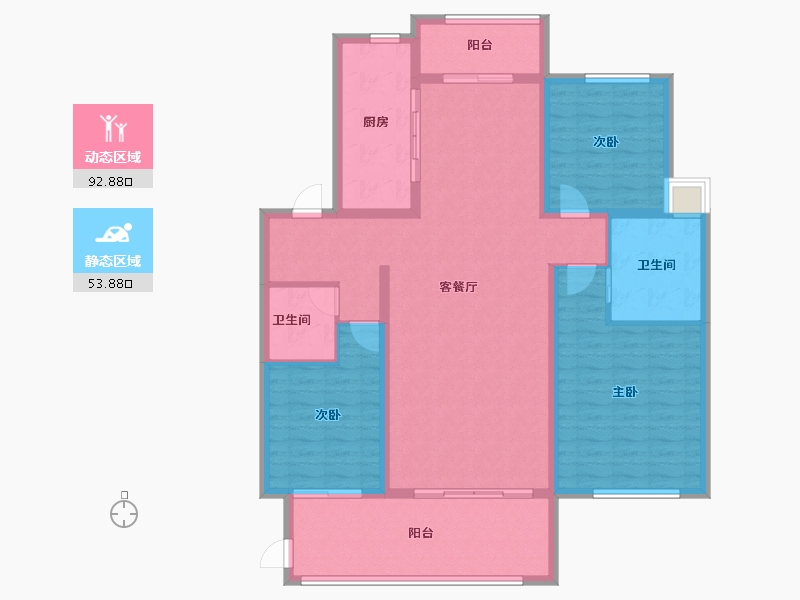 海南省-海口市-富力首府-133.43-户型库-动静分区