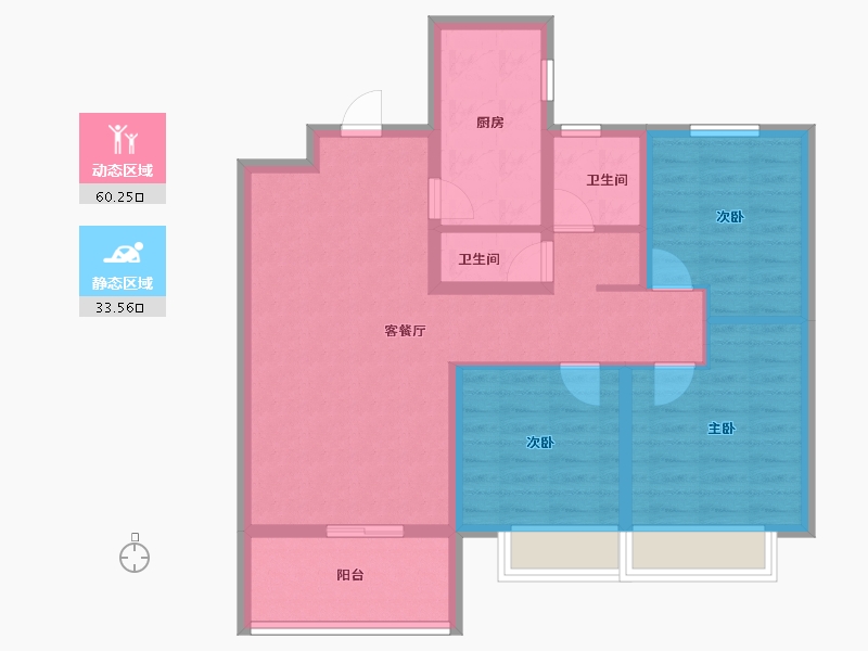 河南省-安阳市-​丛台金榕湾-83.20-户型库-动静分区