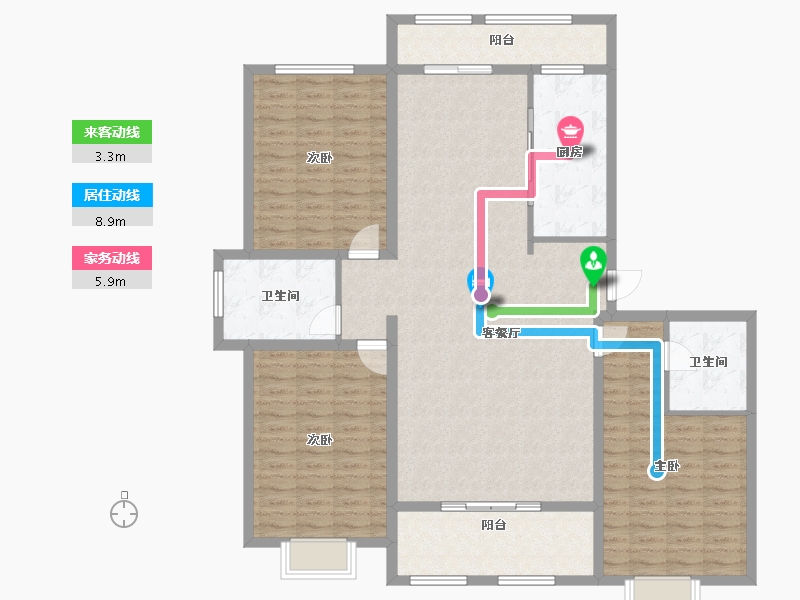 山东省-济宁市-崇文和悦-144.74-户型库-动静线