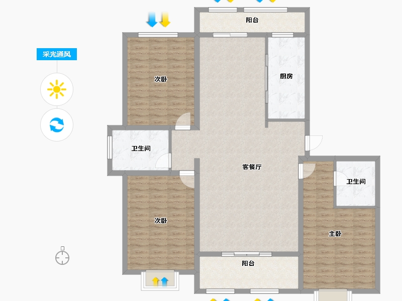 山东省-济宁市-崇文和悦-144.74-户型库-采光通风