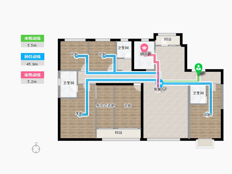 内蒙古自治区-鄂尔多斯市-鑫通城书香院-163.24-户型库-动静线