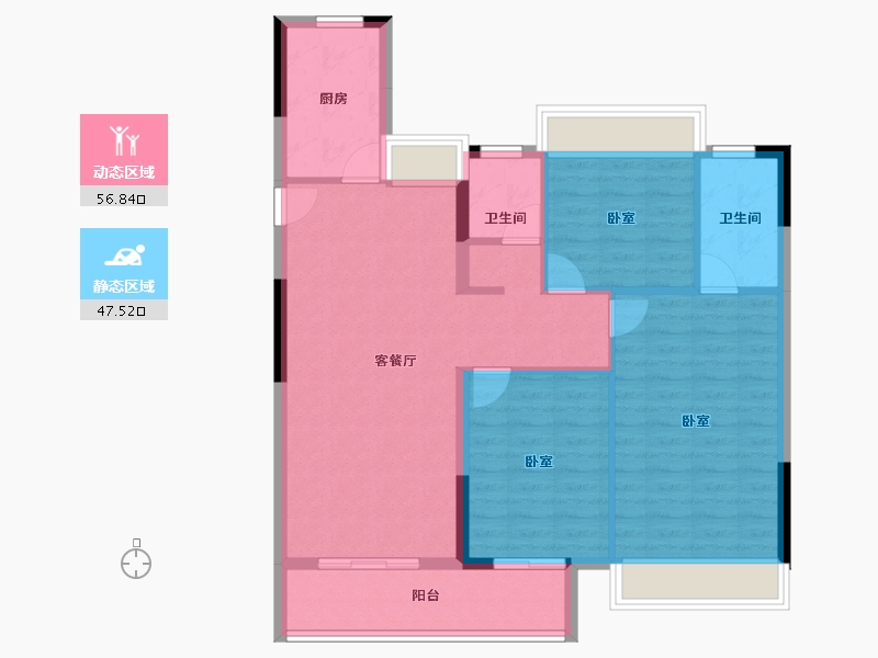 湖南省-株洲市-香江悦府-94.68-户型库-动静分区