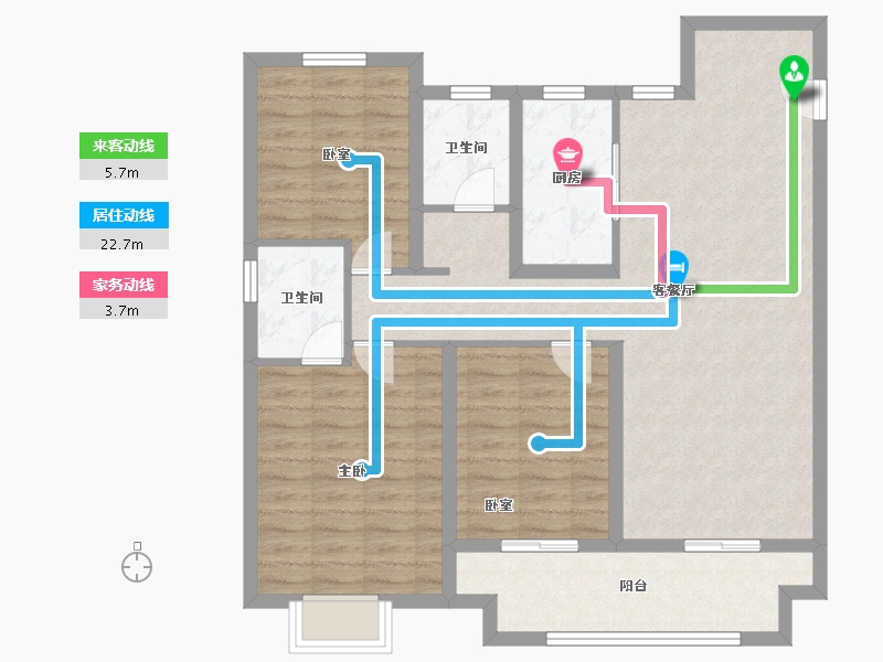 河南省-安阳市-​国泰瓴秀新城-96.40-户型库-动静线