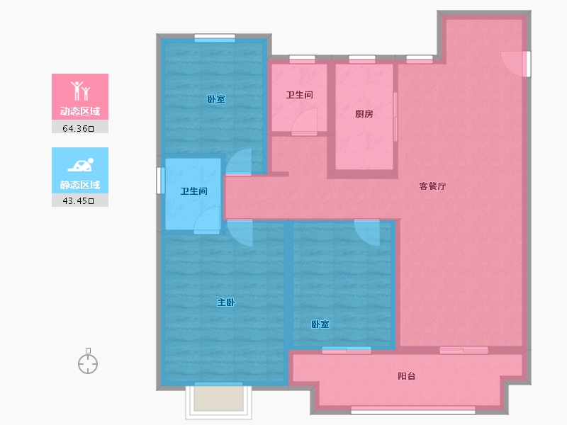 河南省-安阳市-​国泰瓴秀新城-96.40-户型库-动静分区