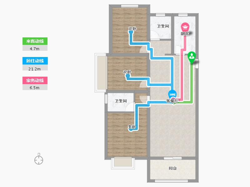 河南省-安阳市-​丛台金榕湾-92.00-户型库-动静线