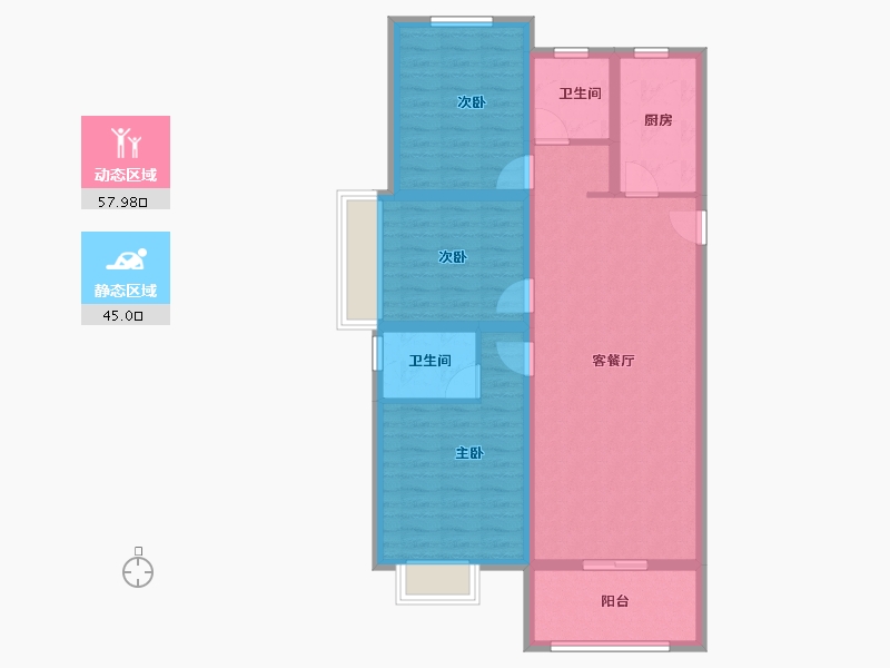 河南省-安阳市-​丛台金榕湾-92.00-户型库-动静分区