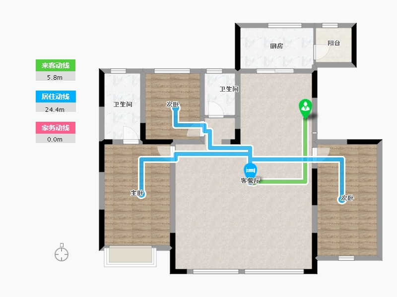 吉林省-通化市-颐合城·观唐-125.56-户型库-动静线