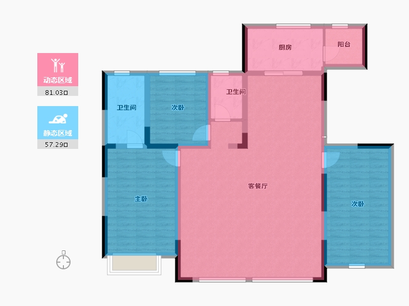 吉林省-通化市-颐合城·观唐-125.56-户型库-动静分区