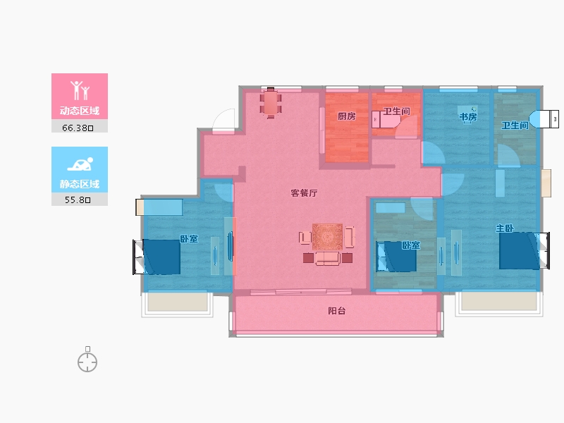 浙江省-湖州市-太湖健康城星宸府-110.40-户型库-动静分区