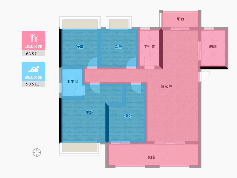 湖北省-黄冈市-和·悦府-104.82-户型库-动静分区