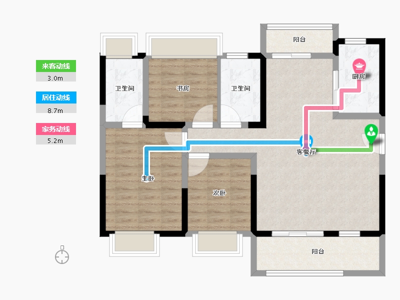 湖北省-鄂州市-中建长投葛店之星双创谷-92.00-户型库-动静线