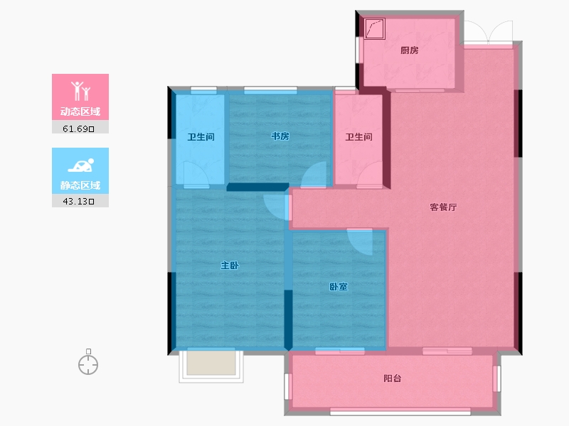 湖北省-黄冈市-中港水岸新城-94.41-户型库-动静分区