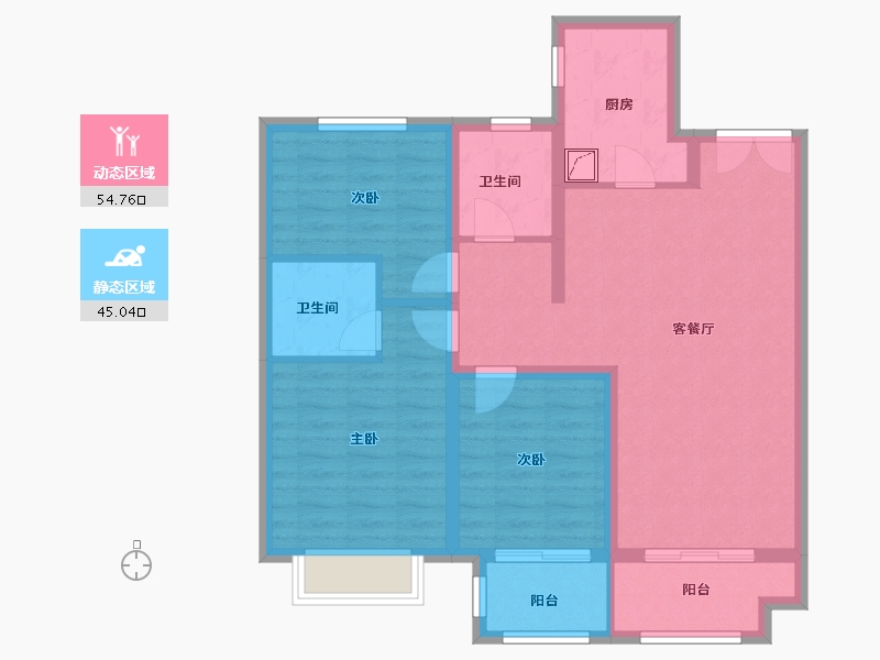 河北省-廊坊市-远洋光华城-88.81-户型库-动静分区