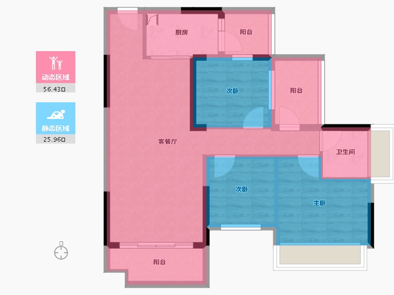 广东省-梅州市-百福世纪城-72.75-户型库-动静分区