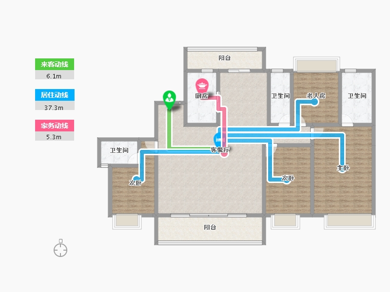 湖南省-衡阳市-保利阅江台-164.77-户型库-动静线