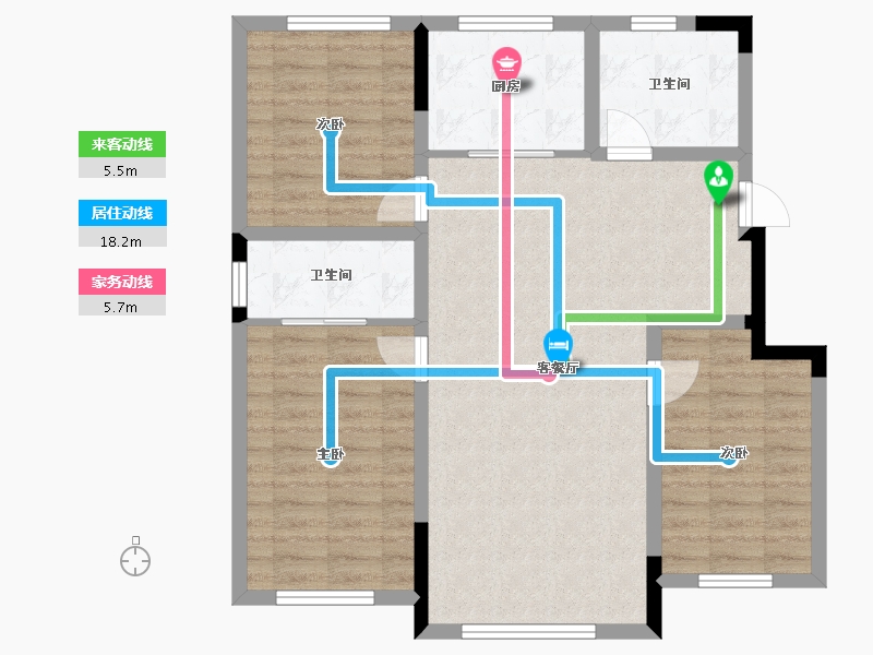 吉林省-通化市-颐合城·观唐-87.55-户型库-动静线