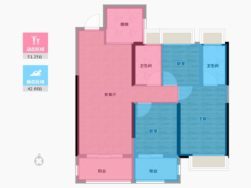 湖南省-株洲市-株洲建发央著-84.01-户型库-动静分区