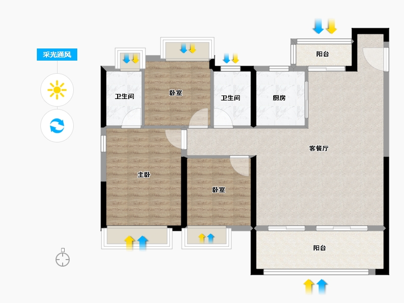 湖南省-株洲市-株洲建发央著-103.20-户型库-采光通风