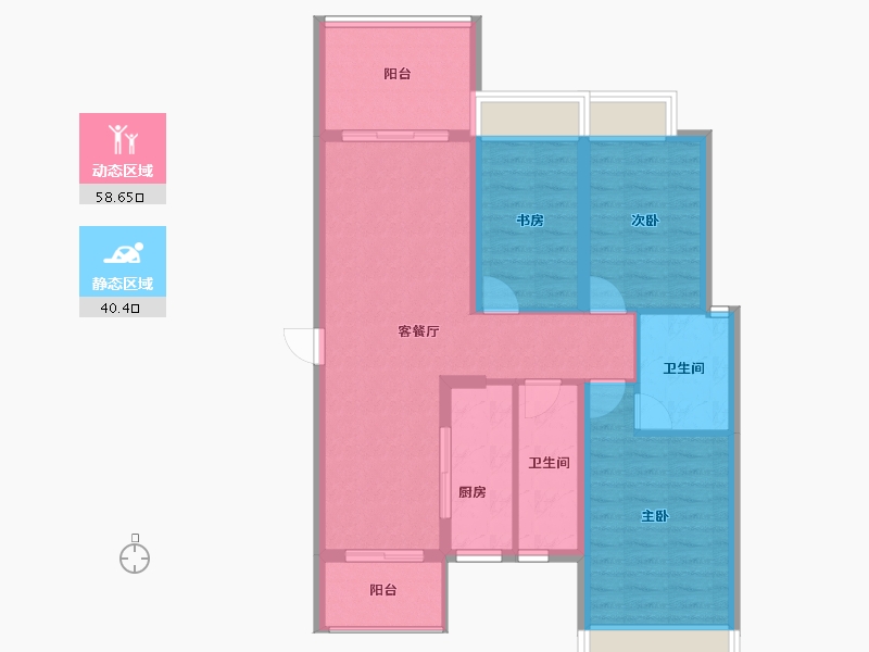 海南省-海口市-星华海岸城-88.67-户型库-动静分区