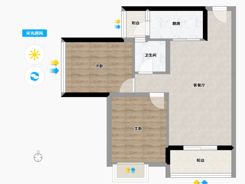 贵州省-遵义市-时代中央-58.68-户型库-采光通风