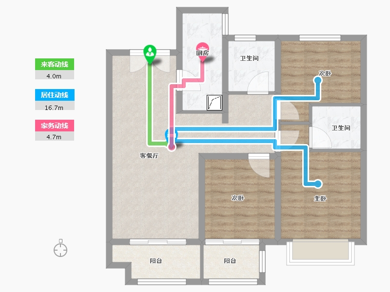 河北省-廊坊市-远洋光华城-86.40-户型库-动静线