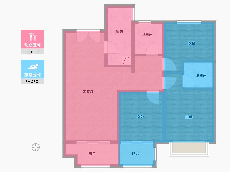 河北省-廊坊市-远洋光华城-86.40-户型库-动静分区