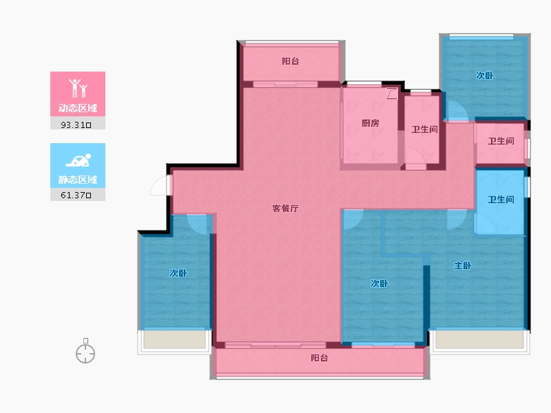 广东省-汕头市-龙光逸景阳光嘉府-139.83-户型库-动静分区