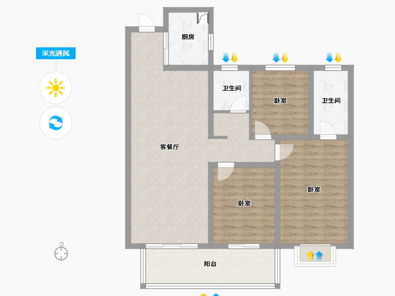 陕西省-宝鸡市-山河大观-98.01-户型库-采光通风