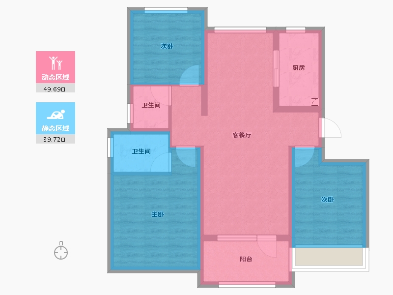 山东省-淄博市-南益名士华府-78.91-户型库-动静分区