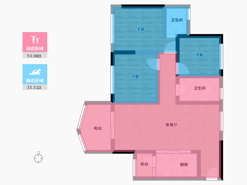 四川省-遂宁市-荣兴时代滨江-73.51-户型库-动静分区