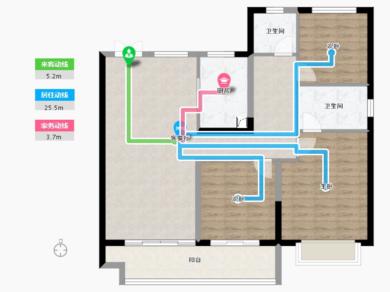 安徽省-安庆市-万达广场天空之城-103.76-户型库-动静线