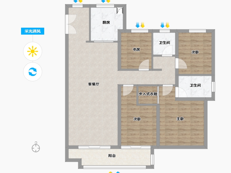 河北省-廊坊市-远洋光华城-101.24-户型库-采光通风