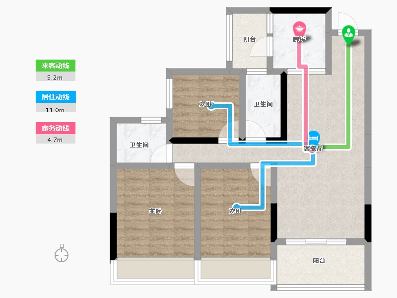 四川省-遂宁市-邦泰江山樾-74.43-户型库-动静线