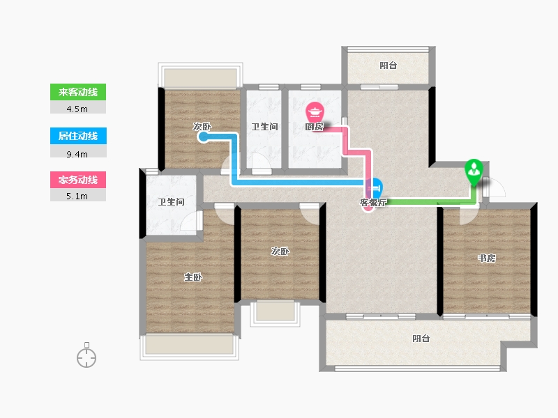 湖南省-衡阳市-星美CCPARK新外滩-129.98-户型库-动静线