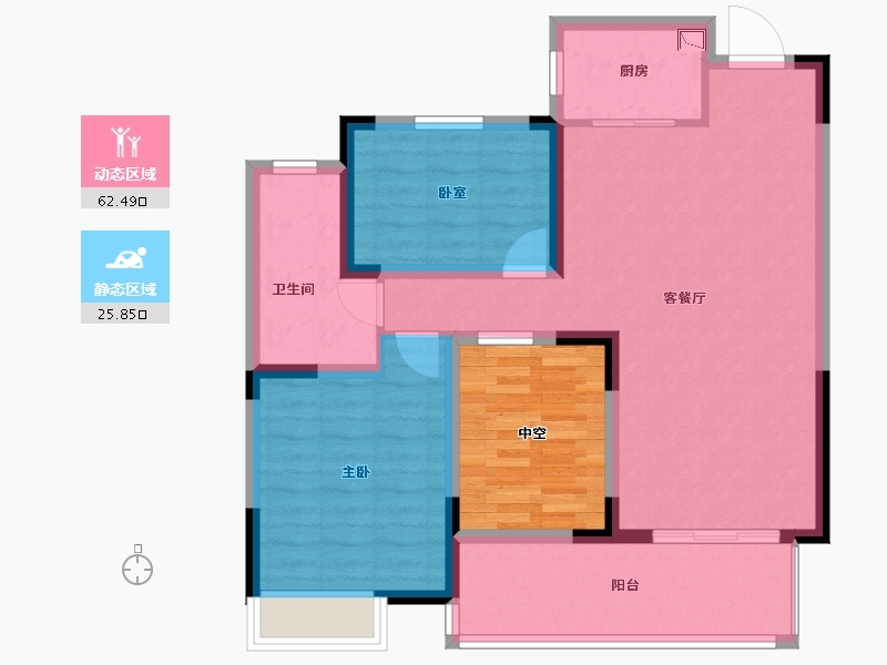 海南省-海口市-卓越盈滨悦府-87.72-户型库-动静分区