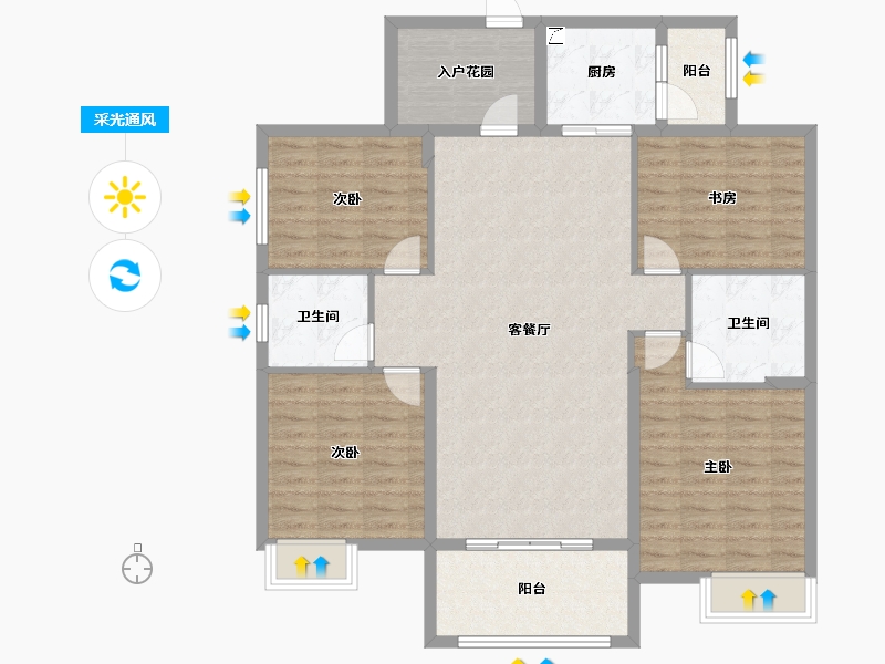 湖南省-永州市-森林壹品-120.00-户型库-采光通风