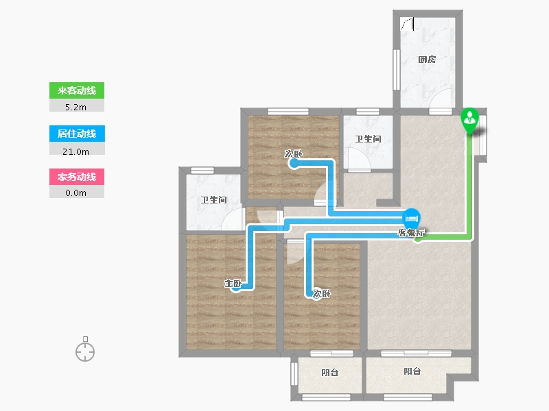 河北省-廊坊市-远洋光华城-84.39-户型库-动静线