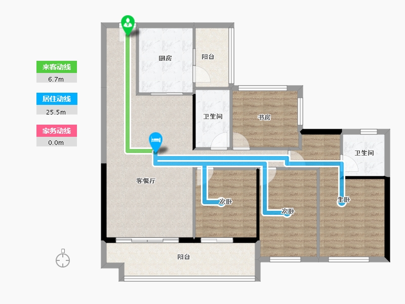 四川省-遂宁市-碧桂园天玺-111.94-户型库-动静线