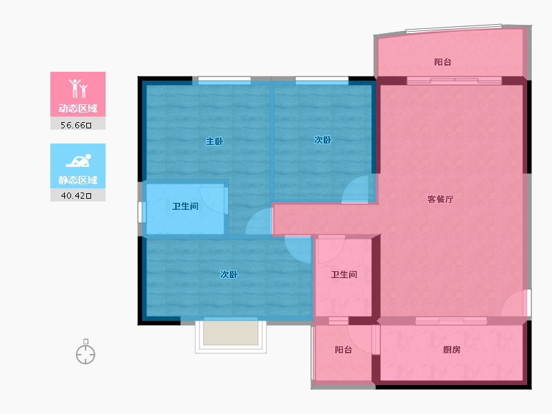 海南省-海口市-隆德清泉上城-87.94-户型库-动静分区