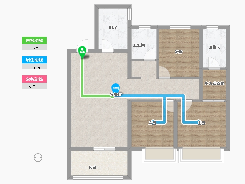 河南省-安阳市-​丛台金榕湾-81.60-户型库-动静线