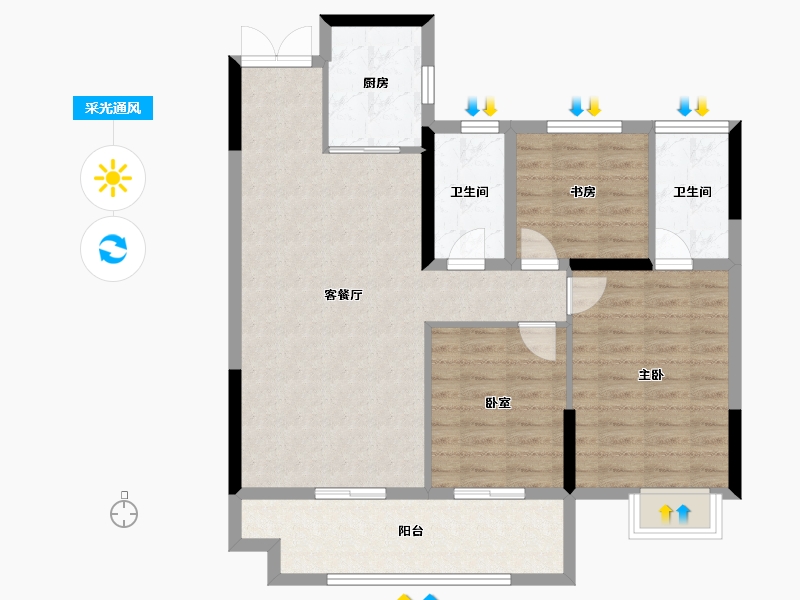 湖北省-黄冈市-中港水岸新城-91.03-户型库-采光通风